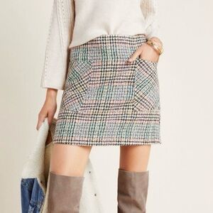 Maeve by Anthropologie Colorful Plaid Mini Skirt